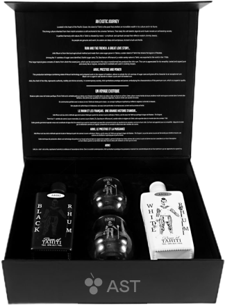 Набор Ariki Black Rum и Ariki White Rum, в подарочной упаковке + 2 стакана