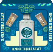 Olmeca Silver, в подарочной упаковке + 2 шота