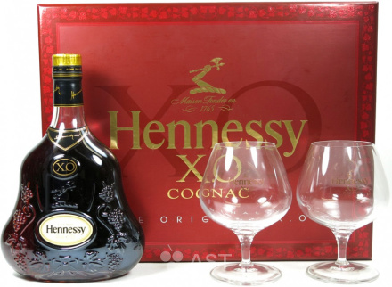 Hennessy XO, в подарочной упаковке с 2-мя бокалами