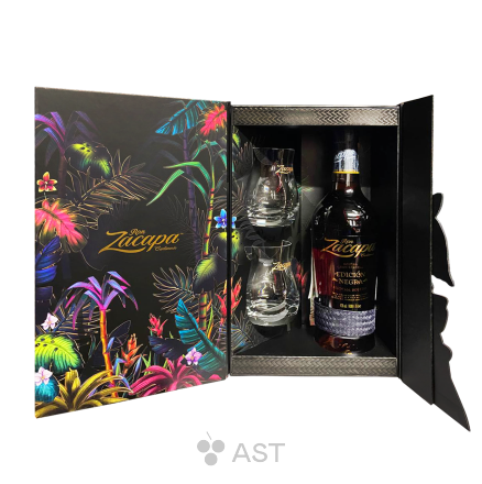 Zacapa Centenario Edicion Negra, в подарочной упаковке + 2 стакана