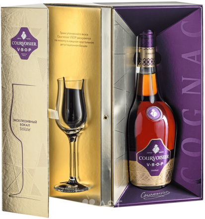Courvoisier VSOP, в подарочной упаковке + 1 бокал