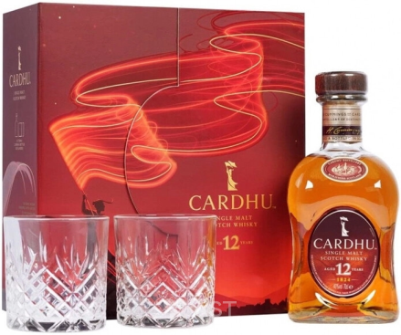 Cardhu 12 YO, в подарочной упаковке + 2 стакана