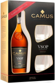 Camus V.S.O.P., в подарочной упаковке + 2 стакана